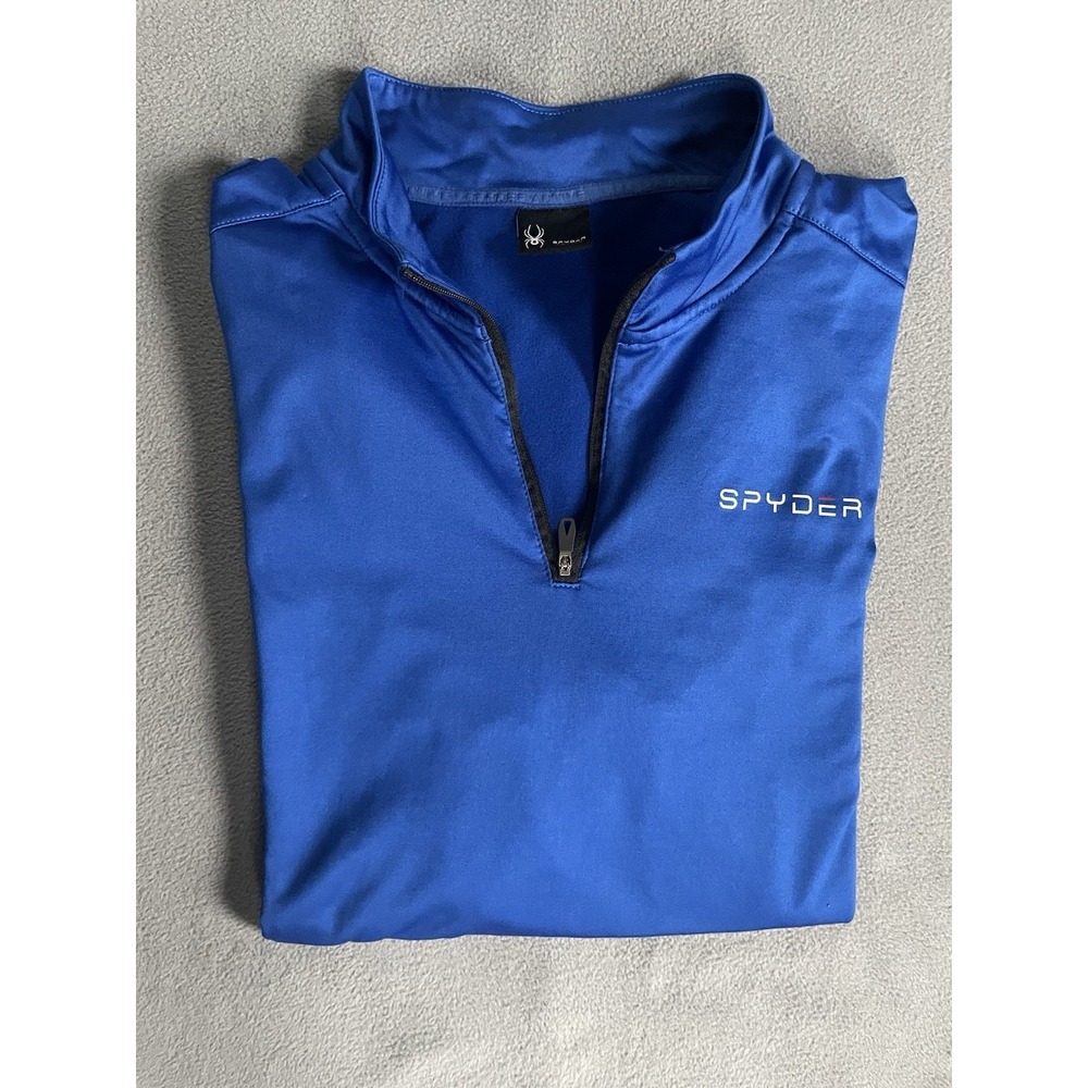 Spyder Active Men's‎ Long Sleeve Shirt Stretch Xlarge Blue/ Black